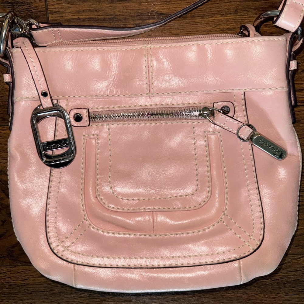 Tignanello Blush Pink Leather Crossbody Bag with Silver Hardware - Picture 2 of 6